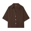 Atacado de Roupas Femininas Transfronteiriças 2026 Aliexpress Mais Vendido Moda Gola Lapela Manga Curta Multicor Camisa + Conjunto de Calças Wide Leg