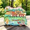 Imanes de Refrigerador de Madera Culturales y Creativos del Lago Lugu de Yunnan, Imanes Creativos 3D de Souvenirs Turísticos, Edificios Emblemáticos