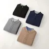 Otoño Invierno 2026 Nuevo Cárdigan 100% Lana para Hombre Cuello Semi-Alto Grueso Suéter Casual Versátil Holgado Tejido Prendas de Abrigo