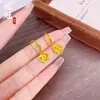 Pendientes de Nudo Ruyi Auspicioso de Oro de Arena Vietnamita, Nuevo Estilo Chino Tendencia Nacional, Nuevos Pendientes de Nudo Chino, Joyería Duradera