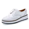 Zapatos Brogue Transfronterizos para Mujer, Zapatos de Plataforma, Nuevos Zapatos Gruesos de Suela Gruesa para Mujer, Zapatos Casuales con Cordones de Estilo Británico para Otoño 366