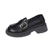 Mocassins de Sola Grossa Estilo Britânico para Mulheres 2024 Outono Novo Retrô Mary Jane Uniforme Jk de Uma Perna Sapatos de Couro Pequenos