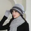 Chapéu Feminino de Inverno Lenço de Mãe Outono e Inverno Quente Chapéu de Tricô para Ciclismo para Meia-idade e Idosos Chapéu de Lã