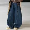 Calças Largas para Meninas para Primavera e Outono, Jeans Largos de Outono Estilo Coreano para Crianças Grandes, Calças de Outono da Moda e Estilosas para Crianças