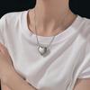 Coreia do Sul Dongdaemun Grande Tridimensional Amor Titânio Aço Colar Feminino Moda Simples Personalizado Corrente Clavícula Tendência Verão Novo