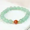Pulsera de cuentas redondas de aventurina verde natural, pulsera de nudo de bambú, cuentas de ábaco vintage, jade, suministro al por mayor para transmisión en vivo