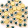 11mm Flor de Camada Dupla Não Porosa Girassol Flor Diamante Coração Flor Fivela de Strass Laço Acessórios de Cabelo Miçangas Artesanais Acessórios para Roupas Sapatos