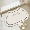 Tapete de chão absorvente resistente ao desgaste de desenho animado para banheiro, lama de diatomáceas para vaso sanitário, tapete antiderrapante para os pés, tapete de chão de secagem rápida resistente à sujeira para box de chuveiro
