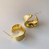 Brincos Matsumoto Huinai Mesmo Estilo Forma de C Rosto Largo Desenho de Arame Estilo Metal Irregular High-end Fashionável Semircirculares