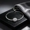 Collar de Circonita Transfronterizo Femenino Girasol Nuevo Estilo Anillo de Girasol Set de Tres Piezas