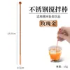 Palillo Mezclador de Acero Inoxidable 420 para Cócteles, Brocheta para Cócteles, Mezclador para Bebidas de Café, Palillo Mezclador Manual de Mango Largo