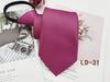 Corbata con cremallera para hombre, formal, de negocios, de 8 cm, fácil de tirar, sin corbata, con rayas rojas y negras.