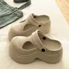 Dropshipping Verão Novo Tamanco Mary Jane Estilo Birkenstock com Solado Grosso Aumentador de Altura para Mulheres, Sapatos de Praia Antiderrapantes para Uso ao Ar Livre, Transfronteiriço