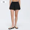 Nuevos shorts de yoga para verano, shorts deportivos casuales de corte holgado de cintura alta, cintura elástica fina, shorts de yoga multicapa