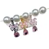 Relleno de Oro de 14K Cristal que Conserva el Color DIY Zirconia Morada Lazo Colgante Cuentas Espaciadoras Pulsera Collar Conjunto Hecho a Mano con Cuentas