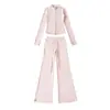 Chaqueta con Capucha Corta de Manga Larga, Cardigan, Pantalones Casuales de Micro-Campana Levanta Glúteos, Conjunto de Ropa Deportiva