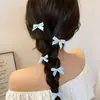 Novo grampo de cabelo trançado com laço fofo estilo ins, clipe lateral dopamina, acessório de cabelo estilo balé