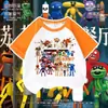 Camiseta de Verão Respirável com Estampa de Desenho Color Block de Manga Curta para Menino - Restaurante Ocidental Pizzy's Parlor