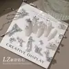 Lz Mesma Estilo Zircônia Acessórios de Arte para Unhas Corrente de Prata Versátil Laço de Pérola Decoração de Diamante Pequenas Pérolas Acessórios de Arte para Unhas
