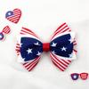 Nuevo Día de la Independencia Americana transfronterizo Princesa lazo horquilla bandera estrella combinación de colores estampado hecho a mano accesorios para el cabello de gran venta