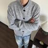 Cárdigan Retro Americano Tejido para Hombre Estilo Otoño e Invierno Estilo Perezoso Tejido de Cuello Redondo de Gama Alta Chaqueta Cleanfit