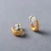 Pendientes de Textura Mate Sencilla, Nuevo Diseño de Lujo Ligero de Nicho, Clavos de Plata S925, Pendientes Exquisitos de Moda