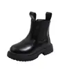 Dr. Infantil. Botas Martens 2026 Outono/Inverno Novo Estilo Unissex Estilo Britânico para Crianças Médias e Grandes Botas de Couro Pretas da Moda Tendência