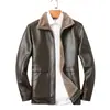 Jaqueta de Couro Casual de Negócios Masculina para Meia-Idade e Idosos 2026 Inverno, Casaco Casual de Alta Qualidade Tendência Nova com Gola Reversível