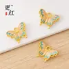 Colgante Antiguo de Gota de Aceite Tridimensional Chapado en Oro Mariposa Estilo Chino Retro Aleación Collar Pulsera Accesorios Pequeños Colgantes Venta al por Mayor