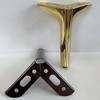 Pé de mesa de cabeceira de luxo leve Pé semi-redondo Trigeminal Pé de suporte de metal Armário de TV Mesa de centro Ferragens Suporte de móveis Perna