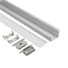 Acessórios de luz de tira de perfil de alumínio LED kit de concha de ranhura de alumínio embutido kit de luz de armário de alumínio