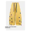 Pantalones Casuales Estrella de Comercio Transfronterizo, Pantalones Deportivos para Hombres y Mujeres, Pantalones Sueltos de Pierna Ancha con Diseño de Bloques de Color, Pantalones Scimitar Retro Americano