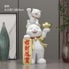 Gato de la Fortuna Regalo Grande de Pie Atrae Riqueza y Tesoro Adorno de Gato Sala de Estar Recepción Decoración Artesanal Regalo de Apertura de Nueva Tienda
