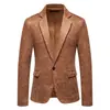 Novedad Amazon Traje Estampado de Gamuza para Hombre Chaqueta Retro con Solapa Talla Grande Versátil Casual X22