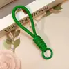 Cordão para celular com nó de cor mista Q, cordão curto criativo trançado, chaveiro para capa de celular, pingente removível anti-perda