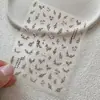Yitu Padrão Antigo Folha de Ouro Azevinho de Natal Adesivos para Unhas Série de Natal Adesivos Decorativos Adesivos Yt6560