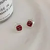 Diseño único y distintivo con un toque de alta gama, aretes cuadrados de gota de aceite para mujer, versátiles para el uso diario y para ir al trabajo, accesorios para orejas personalizados