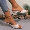Sandálias de Salto Fino para Mulheres, Novo Estilo Verão 2026, Saltos Finos de Bico Quadrado para Uso Externo, Sapatos de Exportação Tamanho Grande, Dropshipping Temu