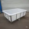 Carrinho de tanque de água de plástico para tendão de boi Carrinho de pano Carrinho de pano de proteção Carrinho de pano para fábrica de tingimento de têxteis e vestuário Oficina de lavagem Estrutura de caixa de rotação Puxar mercadorias