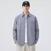Camisa de manga longa de algodão puro de alta qualidade para homens, corte solto, marca da moda, versátil, nova jaqueta camisa básica lisa casual para primavera/outono