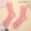Calcetines Largos para el Hogar Estilo Ins para Invierno y Otoño, Cálidos y Gruesos, Uso Casual, Calcetines de Punto Trenzado de Longitud Media para Maternidad