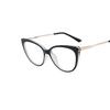 Nuevas gafas de moda transfronterizas europeas y americanas TR90 con diseño de ojo de gato y protección contra la luz azul, con personalidad femenina, montura de gafas con patas de resorte de metal