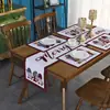 Bandera de Mesa Navideña Estampada Transfronteriza Bandera Larga de Mesa de Gama Alta Americana Impermeable, a Prueba de Aceite y Antiincrustante Bandera de Servilleta de Mesa Dropshipping