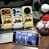Adequado para Capa de Celular Apple 17Promax, Padrão de Couro, Cachorro de Pelúcia para Dormir Outono e Inverno, Capa Protetora Anti-Queda Xiaomi Huawei