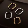 Populares Aretes y Clips en Forma de U para Mujer, Moda de Lujo Ligero, Diseño de Nicho, Pendientes de Alta Gama, Pendientes Versátiles Cuadrados Geométricos