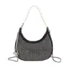 Bolso cruzado para mujer, modelo nuevo, simple y elegante con diamantes, moderno y único, bolso de moda con cadena de perlas para el hombro