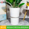 Maceta de cerámica de gran diámetro y alta apariencia con platillo, diseño blanco simple, adecuada para sala de estar, engrosada para plantas verdes