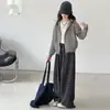 Conjunto de Chaqueta de Punto para Niñas para Otoño e Invierno 2026 Nuevo Estilo Cardigan con Cremallera y Capucha Casual para Estudiantes Niñas
