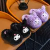 Zapatillas de Algodón Lindas para Otoño Invierno Calzado Infantil de Dibujos Animados Cómodas Calientes Zapatillas para Niños Grandes Moda Zapatillas de Piel Zapatos de Algodón con Felpa