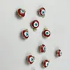 Colgante de cuentas sueltas ojo de diablo redondo de epoxi de 8 cm, versátil, multicolor, India, Sudeste Asiático, cuentas calientes pequeñas para joyería DIY